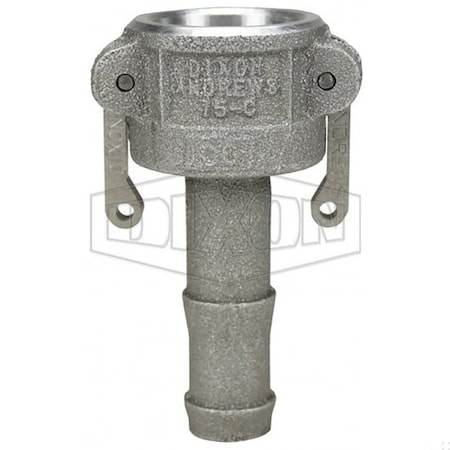 Dixon Type-C Cam and Groove Coupler, 3/4 in Nominal, Female Coupler x Hose Shank End Style, Aluminum, Dome 75-C-AL